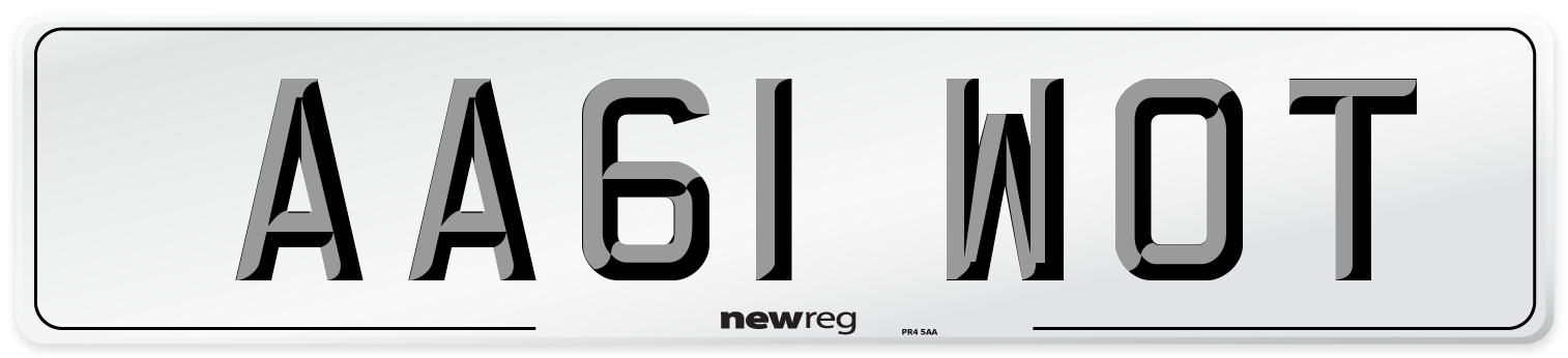 AA61 WOT Number Plate from New Reg